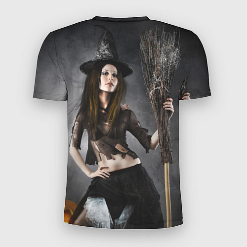 Мужская спорт-футболка Милая ведьма с метлой / 3D-принт – фото 2