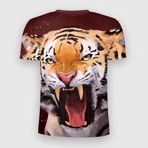 Мужская спорт-футболка Тигр красавчик сердится / 3D-принт – фото 2
