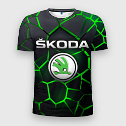 Мужская спорт-футболка Skoda 3D плиты с подсветкой