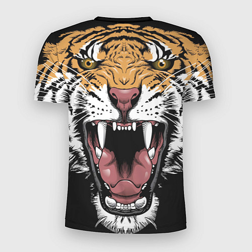 Мужская спорт-футболка Оскал амурского тигра / 3D-принт – фото 2