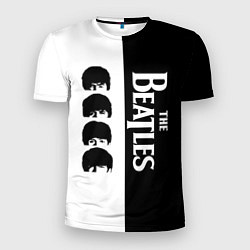 Мужская спорт-футболка The Beatles черно - белый партер