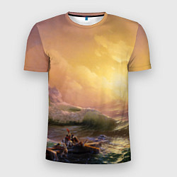 Мужская спорт-футболка Шторм в море девятый вал