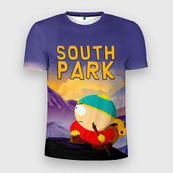 Мужская спорт-футболка Эпичный Картман в горах Южный Парк