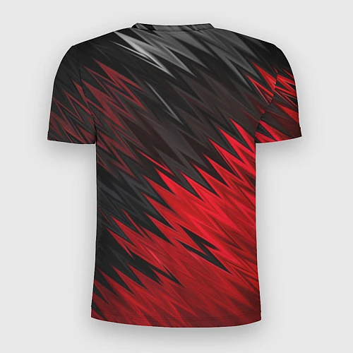 Мужская спорт-футболка ЧЁРНО КРАСНЫЕ КРАСКИ RED BLACK STRIPES / 3D-принт – фото 2
