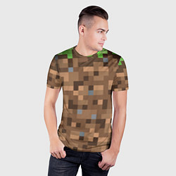 Футболка спортивная мужская ЗЕМЛЯ DIRT MINECRAFT, цвет: 3D-принт — фото 2