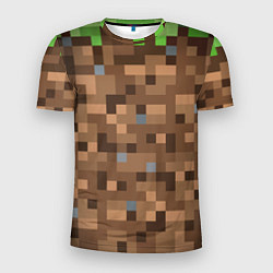 Футболка спортивная мужская ЗЕМЛЯ DIRT MINECRAFT, цвет: 3D-принт