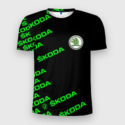Мужская спорт-футболка SKODA LINE LOGO STYLE GREEN