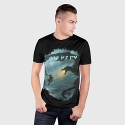 Футболка спортивная мужская TES SKYRIM FIGHT DRAGON, цвет: 3D-принт — фото 2
