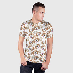 Футболка спортивная мужская Бигль Собака, цвет: 3D-принт — фото 2