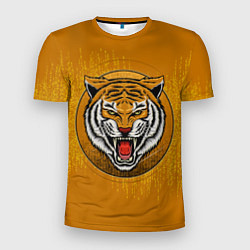 Мужская спорт-футболка Голова свирепого тигра