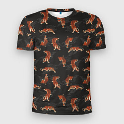 Мужская спорт-футболка Тигр-хищник в облаках