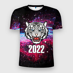 Футболка спортивная мужская ЧЁРНЫЙ ТИГР НОВЫЙ ГОД 2022 GRAY TIGER NEW YEAR, цвет: 3D-принт