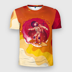 Мужская спорт-футболка Космический скейтборд