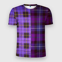 Футболка спортивная мужская Purple Checkered, цвет: 3D-принт
