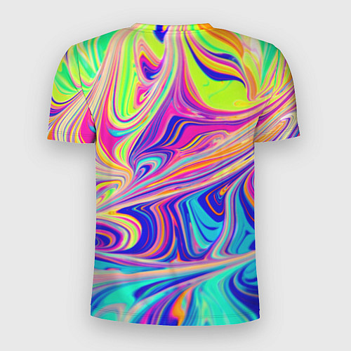 Мужская спорт-футболка Аномально яркие цветные разводы / 3D-принт – фото 2