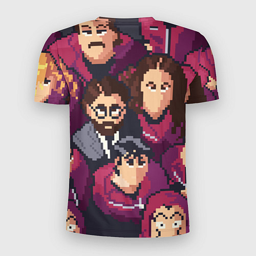 Мужская спорт-футболка БУМАЖНЫЙ ДОМ ПИКСЕЛИ LA CASA DE PAPEL / 3D-принт – фото 2