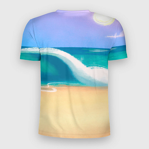 Мужская спорт-футболка Тигр в отпуске на новый год на море / 3D-принт – фото 2