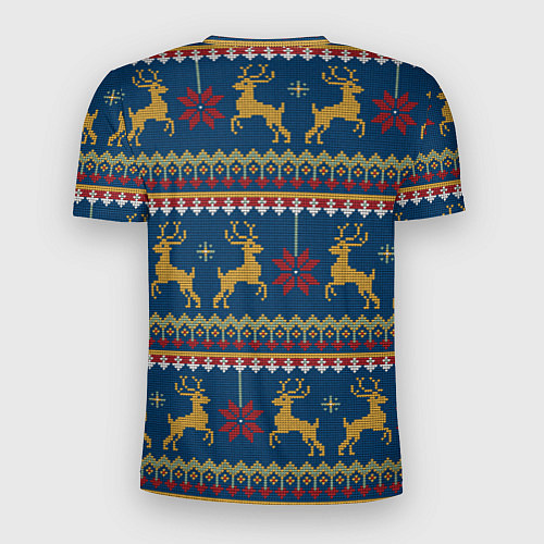Мужская спорт-футболка Новогодний свитер c оленями 3 / 3D-принт – фото 2