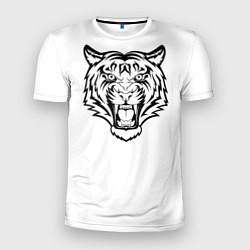 Футболка спортивная мужская Черно белый тигр, цвет: 3D-принт