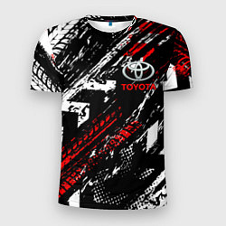 Футболка спортивная мужская Toyota - Следы шин, цвет: 3D-принт