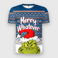 Футболка спортивная мужская MERRY WHATEVER GRINCH, цвет: 3D-принт