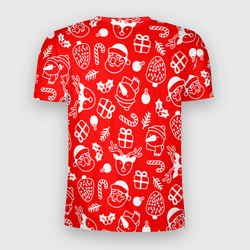 Мужская спорт-футболка Новогодний узор паттерн / 3D-принт – фото 2