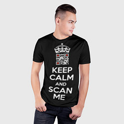 Футболка спортивная мужская Keep calm and scan me: fuck off, цвет: 3D-принт — фото 2