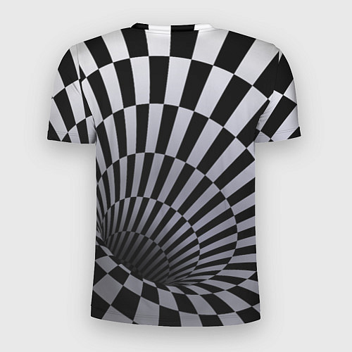 Мужская спорт-футболка Оптическая Иллюзия, черно-белая / 3D-принт – фото 2