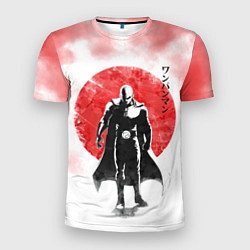 Мужская спорт-футболка Сайтама красный дым One Punch-Man