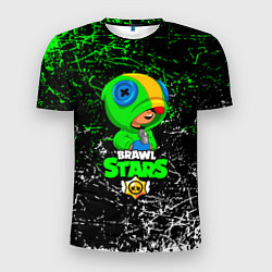 Футболка спортивная мужская BRAWL STARS LEON GREEN, цвет: 3D-принт