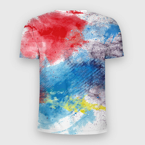 Мужская спорт-футболка Красочный лев на цветном облаке / 3D-принт – фото 2