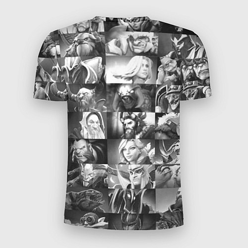 Мужская спорт-футболка DOTA 2 ГЕРОИ ЧЁРНО БЕЛЫЙ ДОТА 2 / 3D-принт – фото 2