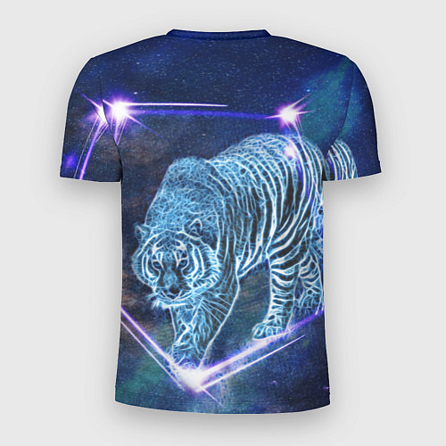 Мужская спорт-футболка Тигр идет по млечному пути / 3D-принт – фото 2