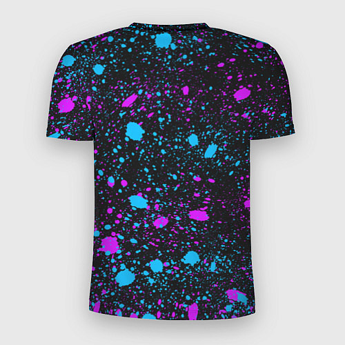 Мужская спорт-футболка Брызги неоновые ярких красок / 3D-принт – фото 2