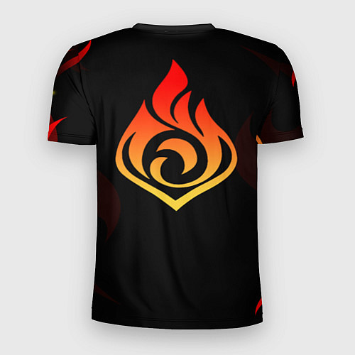 Мужская спорт-футболка DILUC FIRE GENSHIN IMPACT НА СПИНЕ / 3D-принт – фото 2