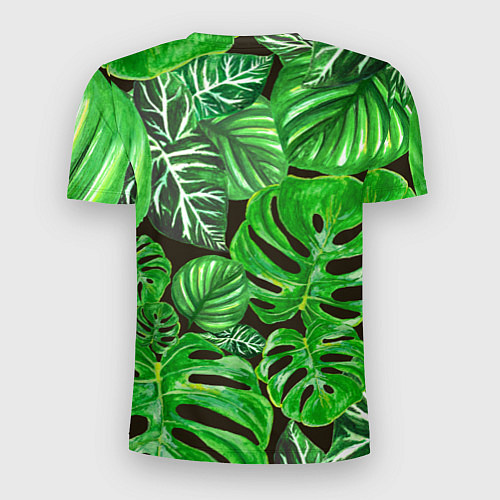 Мужская спорт-футболка Тропические листья на темном фоне / 3D-принт – фото 2