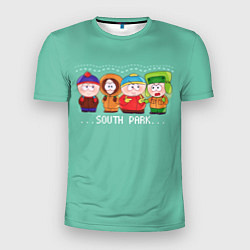 Футболка спортивная мужская South Park - Южный парк Кенни, Кайл, Эрик и Стэн, цвет: 3D-принт