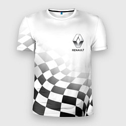 Мужская спорт-футболка Renault, Рено Финишный флаг