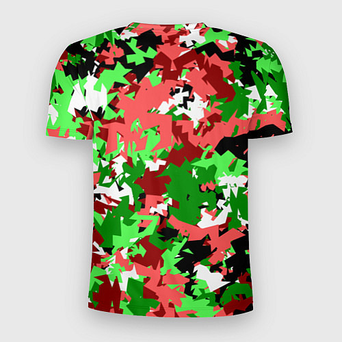 Мужская спорт-футболка Красно-зеленый камуфляж / 3D-принт – фото 2