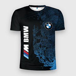 Футболка спортивная мужская BMW M Series Синий Гранж, цвет: 3D-принт