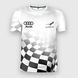 Мужская спорт-футболка Audi Quattro, Ауди Кватро, Финишный флаг