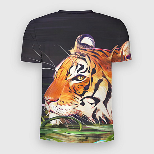 Мужская спорт-футболка Бенгальский Тигр в кустах / 3D-принт – фото 2