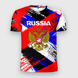 Футболка спортивная мужская Russia Геометрия патриотизм, цвет: 3D-принт