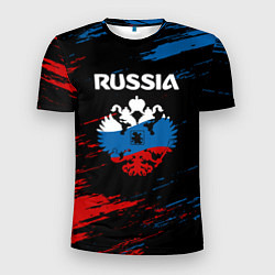 Мужская спорт-футболка Russia Герб в стиле
