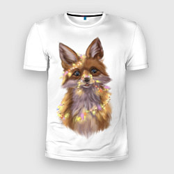 Мужская спорт-футболка Fox with a garland