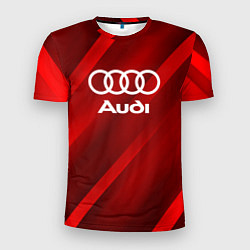 Мужская спорт-футболка Audi red полосы