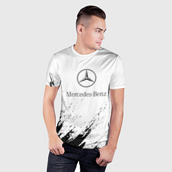 Футболка спортивная мужская Mercedes-Benz - White texture, цвет: 3D-принт — фото 2