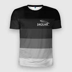 Мужская спорт-футболка Jaguar, Ягуар Серый градиент