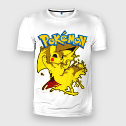 Мужская спорт-футболка Пикачу злой Pokemon