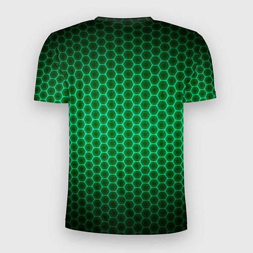 Мужская спорт-футболка Skoda - Неоновые соты / 3D-принт – фото 2